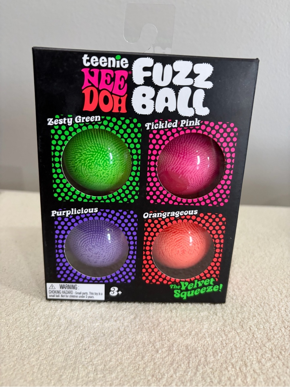 teenie NEE DOH Fuzz Ball 4-Pack - Green, Pink, Purple, Orange